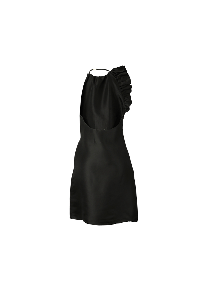 RUFFLE NECK HALTER DRESS 38