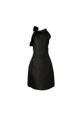 RUFFLE NECK HALTER DRESS 38