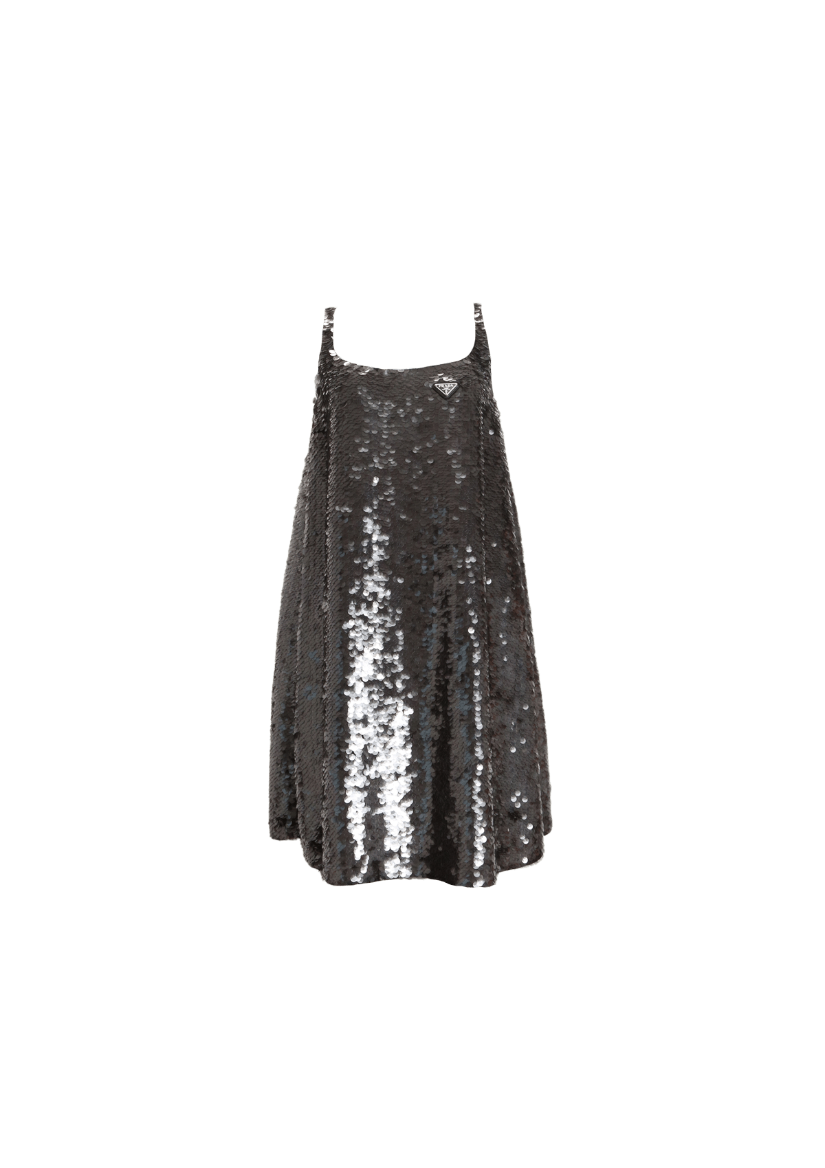 VESTIDO PRADA SEQUINS DRESS 38 CINZA ORIGINAL  Gringa