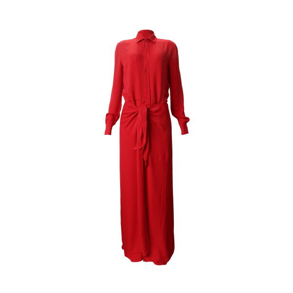 VESTIDO RALPH LAUREN LONG SHIRT DRESS 40 VERMELHO ORIGINAL Gringa