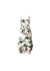 KID'S ROSES PRINT LONG DRESS 12Y