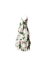 KID'S ROSES PRINT LONG DRESS 12Y