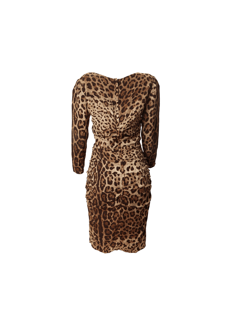 LEOPARD RUCHED DRESS 40