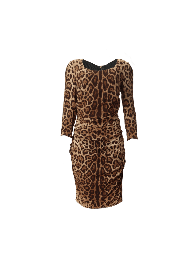 LEOPARD RUCHED DRESS 40