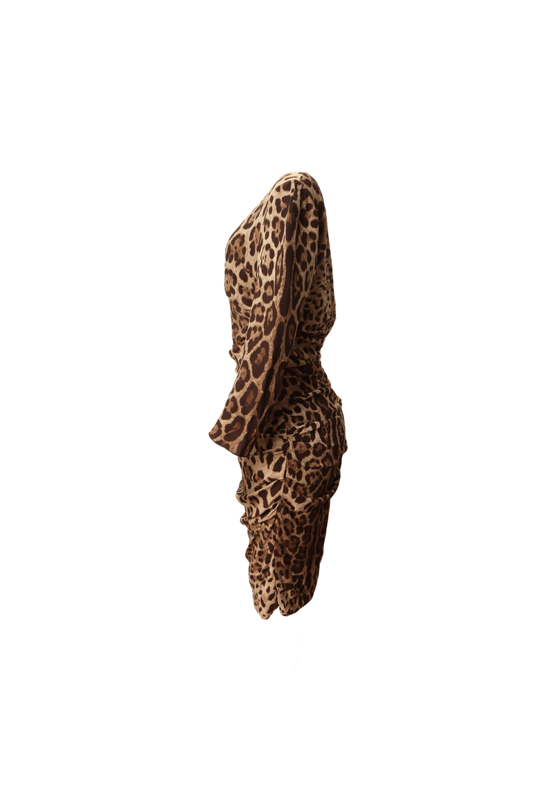 LEOPARD RUCHED DRESS 40