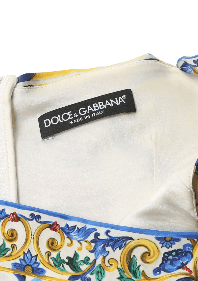 Vestido Dolce & Gabbana Majolica Print Dress 40 Colorido Original