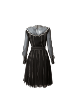 EMBELLISHED BELTED SILK DRESS 38