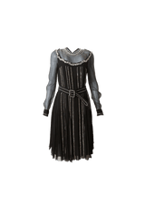 EMBELLISHED BELTED SILK DRESS 38