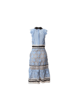 FLORAL GUIPURE PANEL MIDI DRESS 36