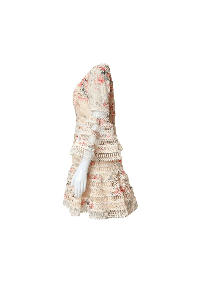 Vestido Zimmermann Laelia Flutter Mini Dress 38 Bege Original Gringa