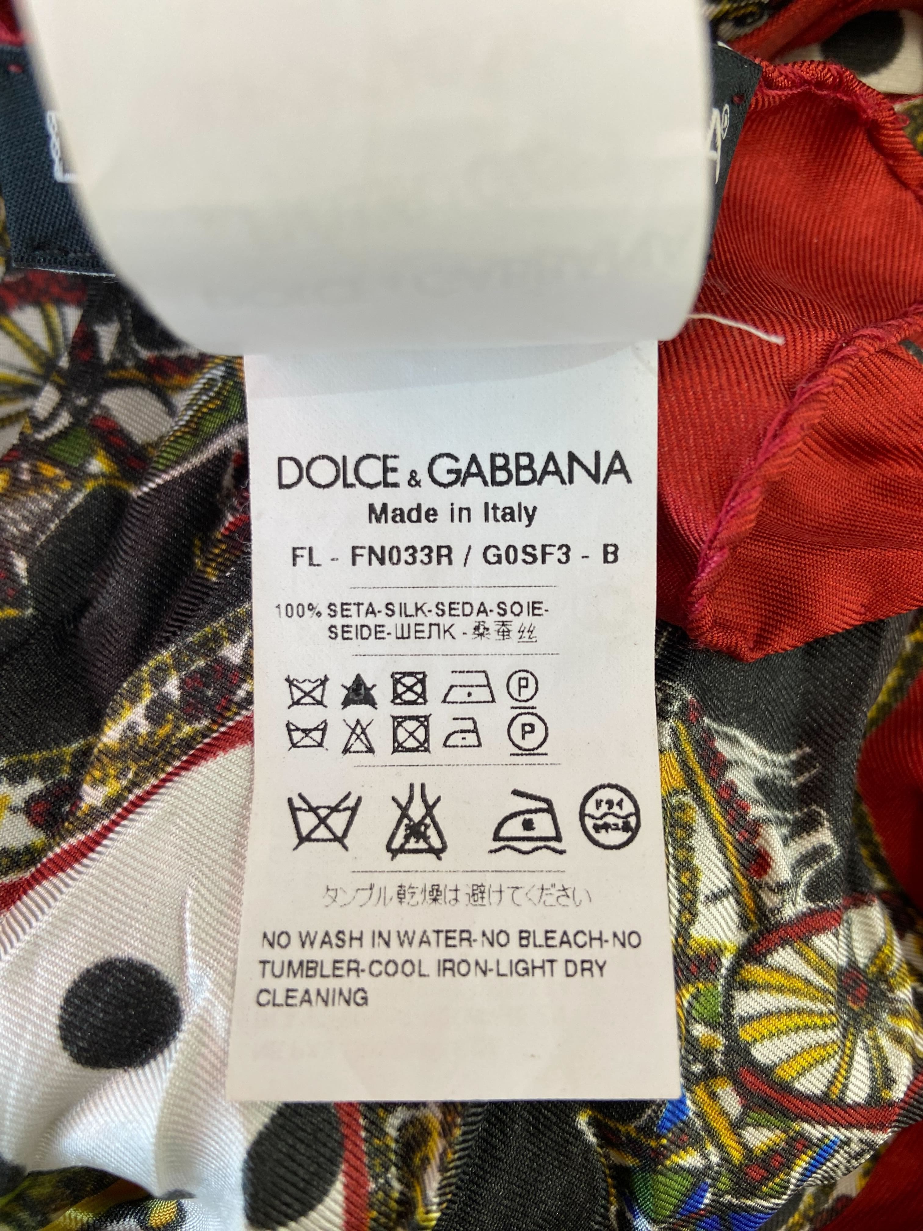 LENÇO DOLCE & GABBANA SILK PRINT SCARF ESTAMPADO ORIGINAL – Gringa