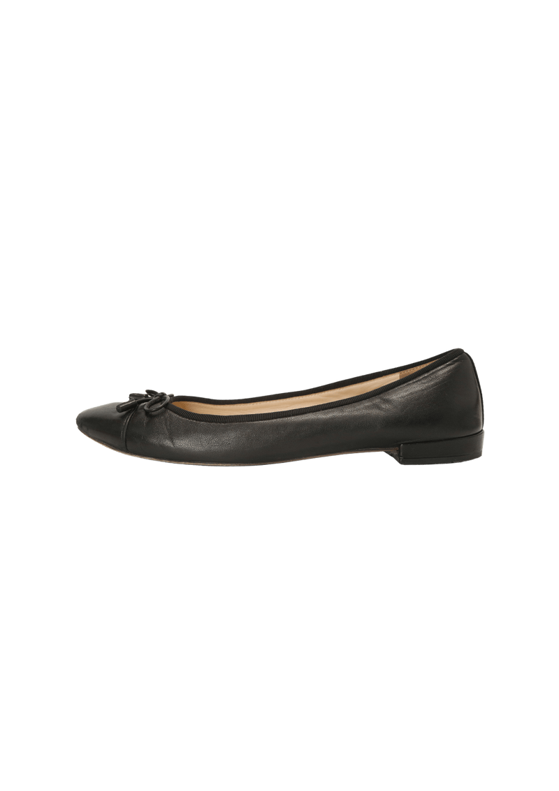 LEATHER BOW BALLET FLATS 35.5