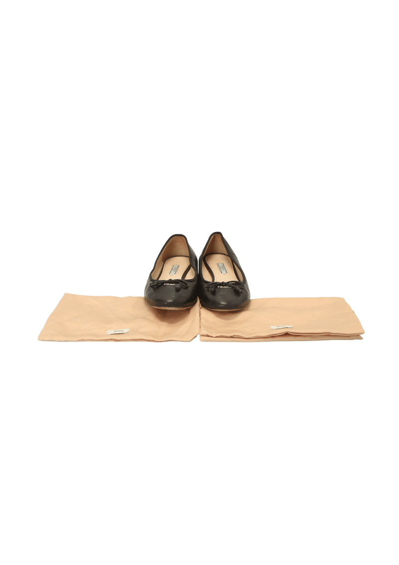 LEATHER BOW BALLET FLATS 35.5