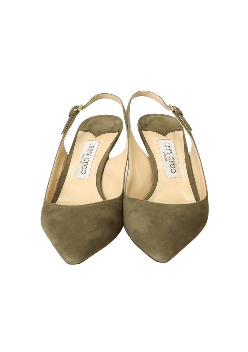 SUEDE SLINGBACK PUMPS 38