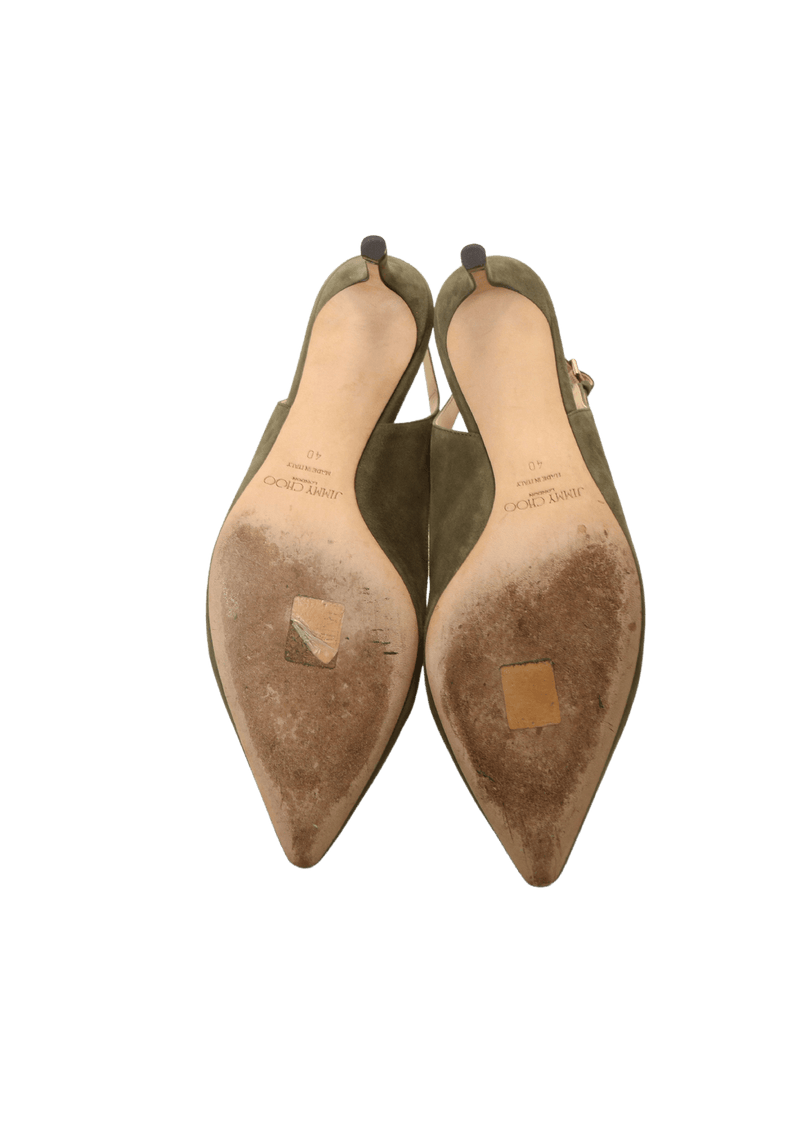 SUEDE SLINGBACK PUMPS 38